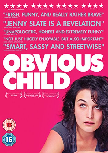 Obvious Child" DVD cover featuring Jenny Slate looking thoughtfully at the viewer.