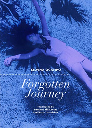 Book cover: woman lying in blue grass, title “Forgotten Journey.”