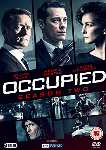 DVD cover for Occupied Season Two featuring three main characters and smaller scene stills.