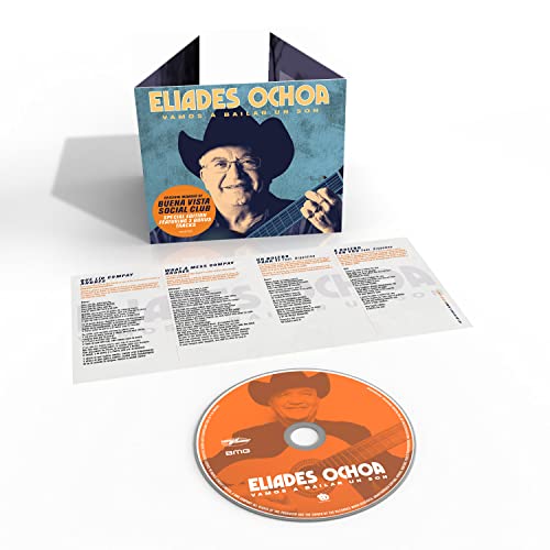 CD packaging for Eliades Ochoa’s “Vamos a Bailar un Son” album, with booklet.