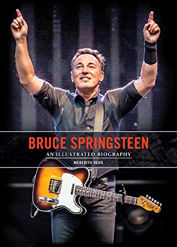 Bruce Springsteen biography book cover featuring a performing musician with a guitar.