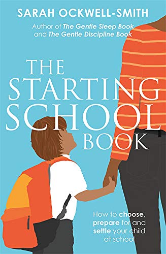 Book cover: child held by adult, walking to school with backpack.