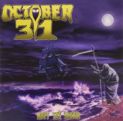 Album cover: "October 31 - Meet Thy Maker" with ship, skeleton, and moon.