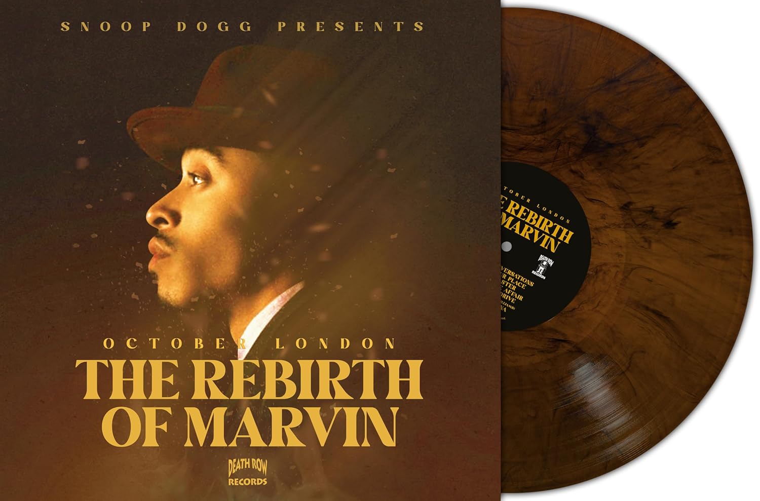Brown marble vinyl record featuring Snoop Dogg and album title text.