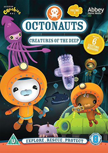 "Octonauts DVD cover featuring cartoon characters in diving suits and underwater creatures."