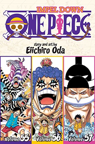 One Piece Omnibus Volume 19 cover featuring characters from volumes 55, 56, and 57.