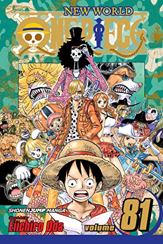 “One Piece” manga volume 81 cover with a large group of colorful characters.