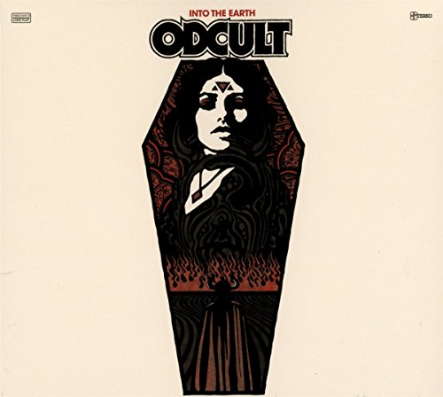 CD cover: dark illustration of a woman in a coffin with flames.
