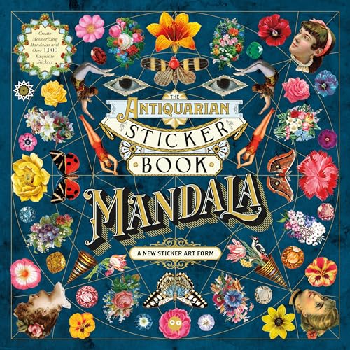 Cover art featuring vintage floral, insect, and portrait stickers arranged in a mandala pattern.