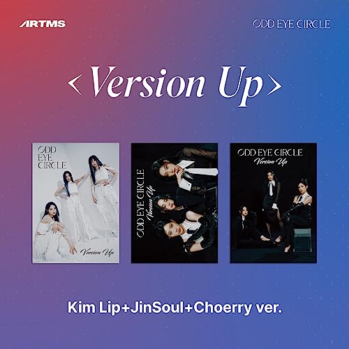 Odd Eye Circle “Version Up” album covers featuring three members in different styles.