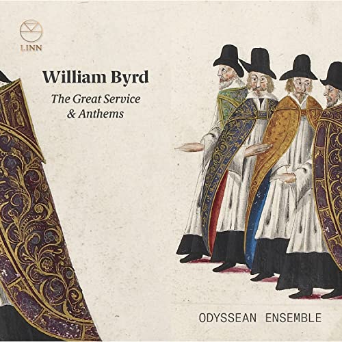 CD cover depicting men in historical clerical robes, William Byrd album.