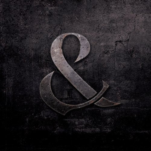 A dark, grungy background with a large, metallic ampersand (&) symbol in the center.