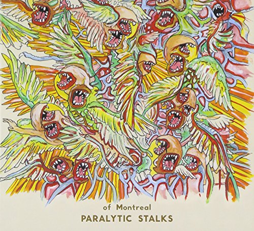 CD cover for Of Montreal’s “Paralytic Stalks” featuring winged, screaming faces.