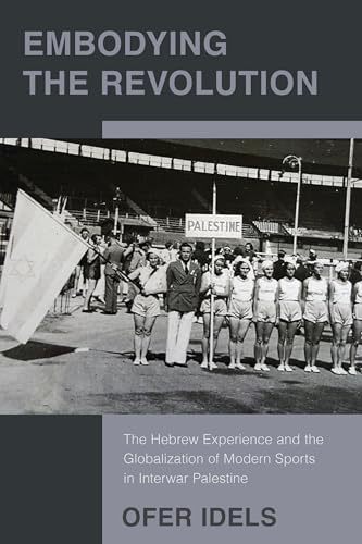 Book cover with a historical photo of athletes in Palestine.