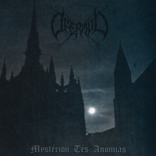 Dark album cover with gothic architecture silhouetted against a moonlit sky.