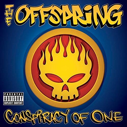 The Offspring’s “Conspiracy of One” CD cover with a skull and flames.