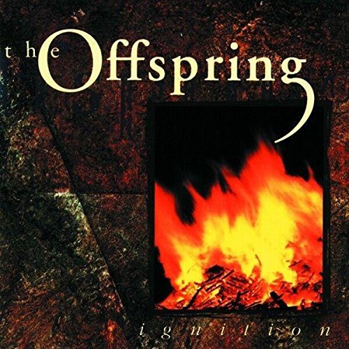 The Offspring’s “Ignition” album cover with a fiery image.