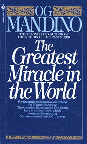 Book cover with ornate gold lettering: "The Greatest Miracle in the World.