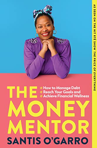 Book cover: woman in purple, title “The Money Mentor” in large text.