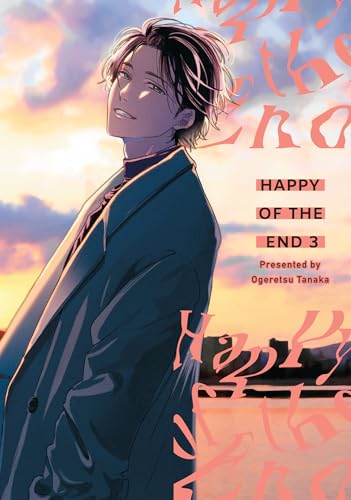 Manga volume cover: a young man with dark hair against a sunset.