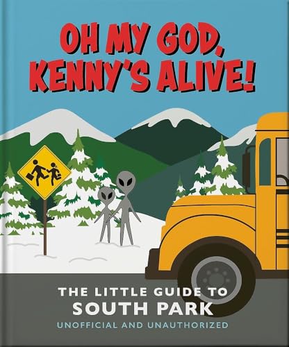 Book cover featuring aliens, a school bus, and snowy mountains.