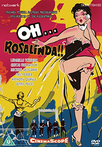 “Oh, Rosalinda!!” DVD cover featuring a woman in a black dress with a phone.