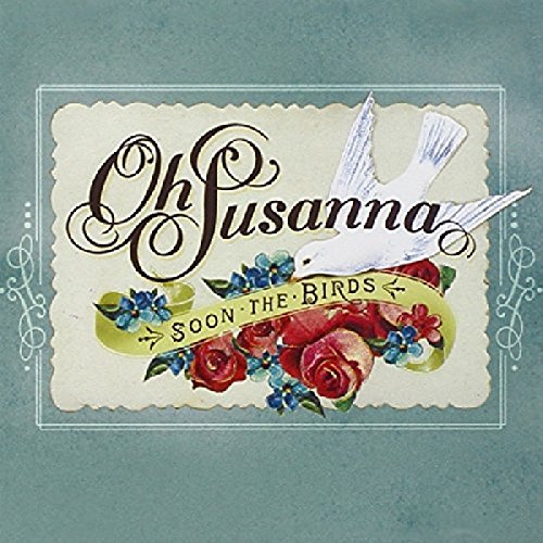 CD cover with ornate script, a white bird, and red and blue flowers.