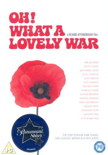 DVD cover for "Oh What A Lovely War" with red poppy and cast list.