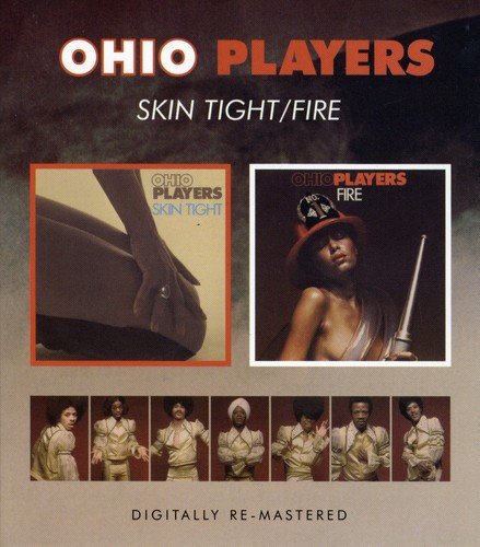 "CD cover with Ohio Players' album artwork, featuring 'Skin Tight' and 'Fire'."