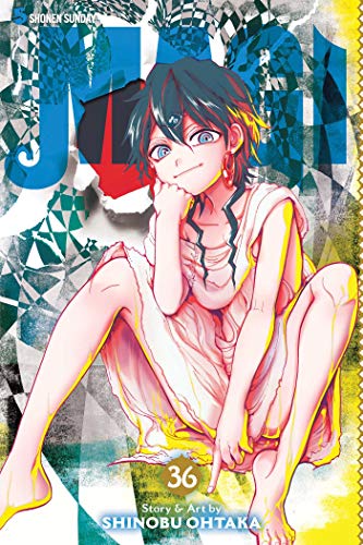 Manga volume 36 cover featuring a young man with teal hair.