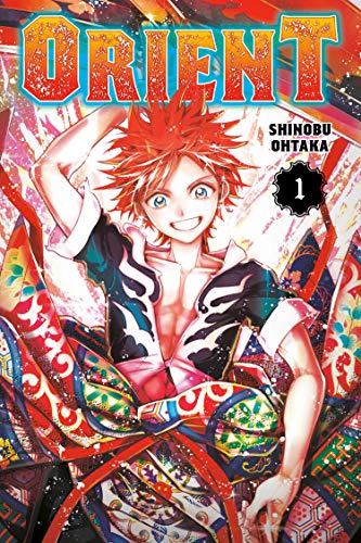 Cover of manga “Orient 1” featuring a smiling boy with spiky red hair.