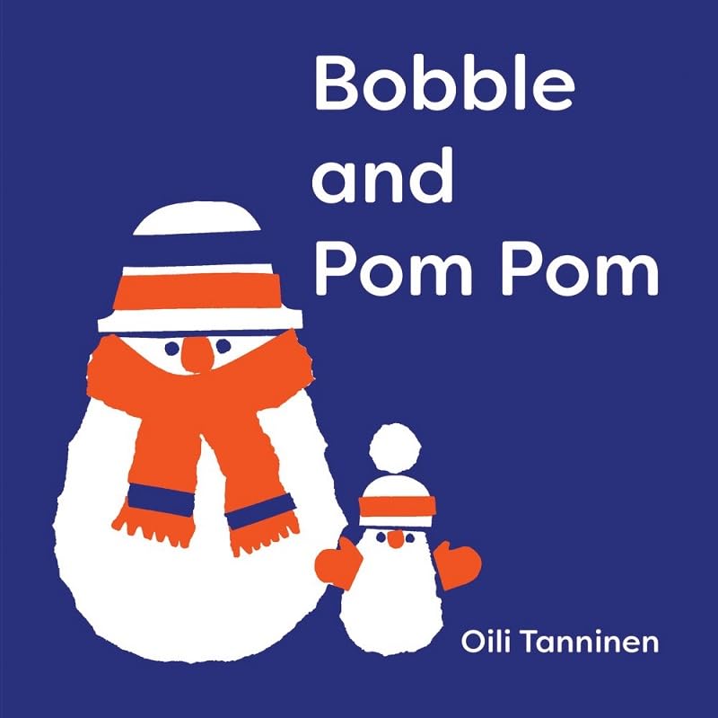 Book cover with illustrated snowman and smaller snow-person in winter hats.