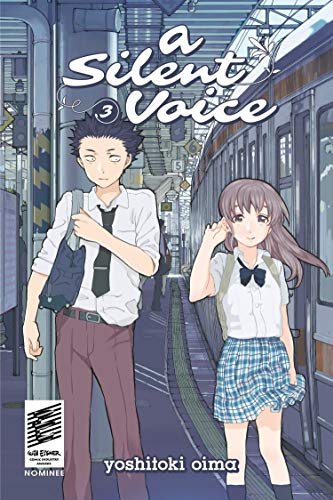 Manga cover featuring a boy and girl standing on a train platform.