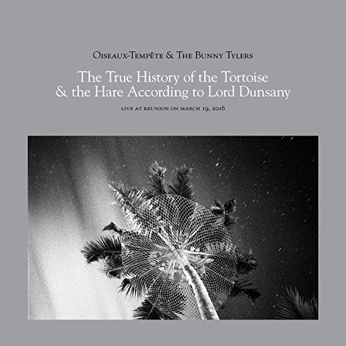CD cover with text and a black and white photo of a palm tree.
