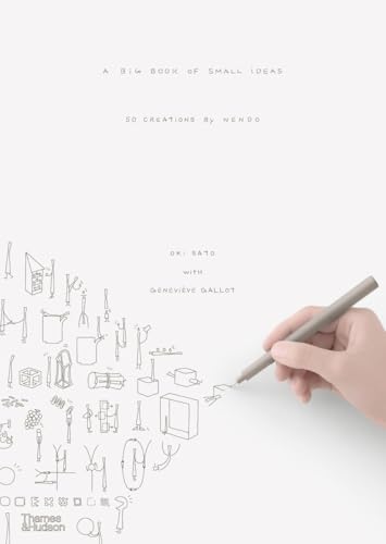 Book cover with sketches of objects and a hand holding a pencil.