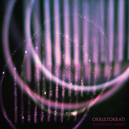 "Purple abstract vinyl album cover with 'Okkultokrati Raspberry Dawn' text in the bottom right corner."