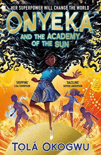 Book cover featuring a girl with flowing dark hair and three children against orange.
