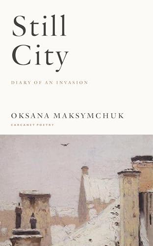 Book cover with text and a muted, painted image of rooftops.