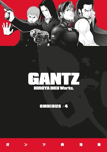 Cover art for Gantz Omnibus Volume 4 featuring four manga characters against red background.