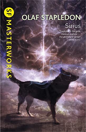 Book cover for Sirius by Olaf Stapledon featuring a dog against a starry background.