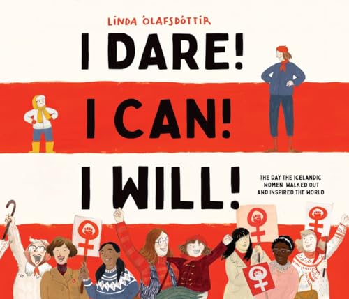 Book cover depicting Icelandic women protesting with signs, illustrated style.
