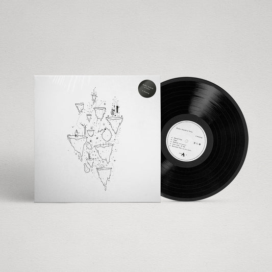 Vinyl record of Ólafur Arnalds’ “A Dawning” with sketched cover art.
