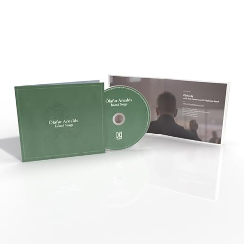 Green “Island Songs” CD case open with disc, showing album artwork.