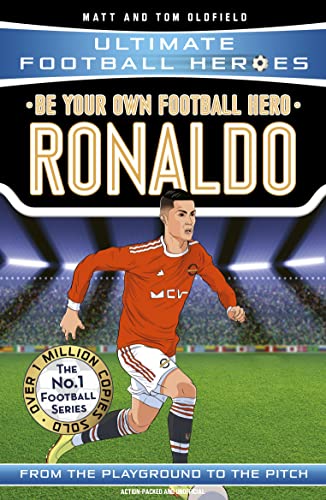 Book cover featuring Cristiano Ronaldo in a red football kit, action pose.