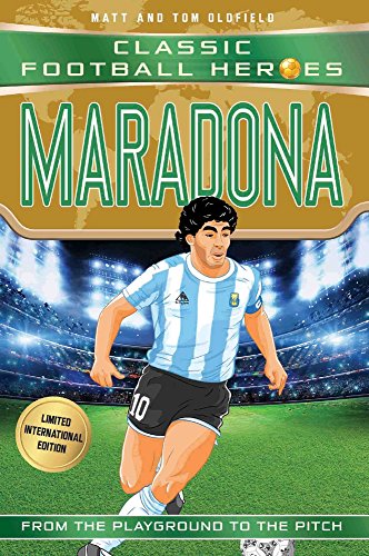 Book cover featuring Diego Maradona in an Argentina football kit.