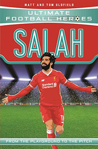 Book cover featuring Mohamed Salah in a Liverpool football kit on a pitch.