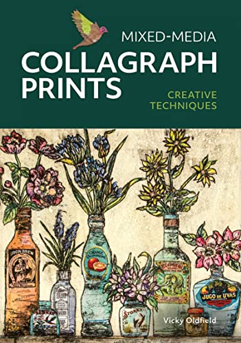 Book cover with floral collagraph prints and a flying bird.
