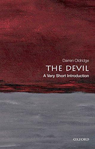 Book cover: "The Devil" by Darren Oldridge, with red and gray abstract art.