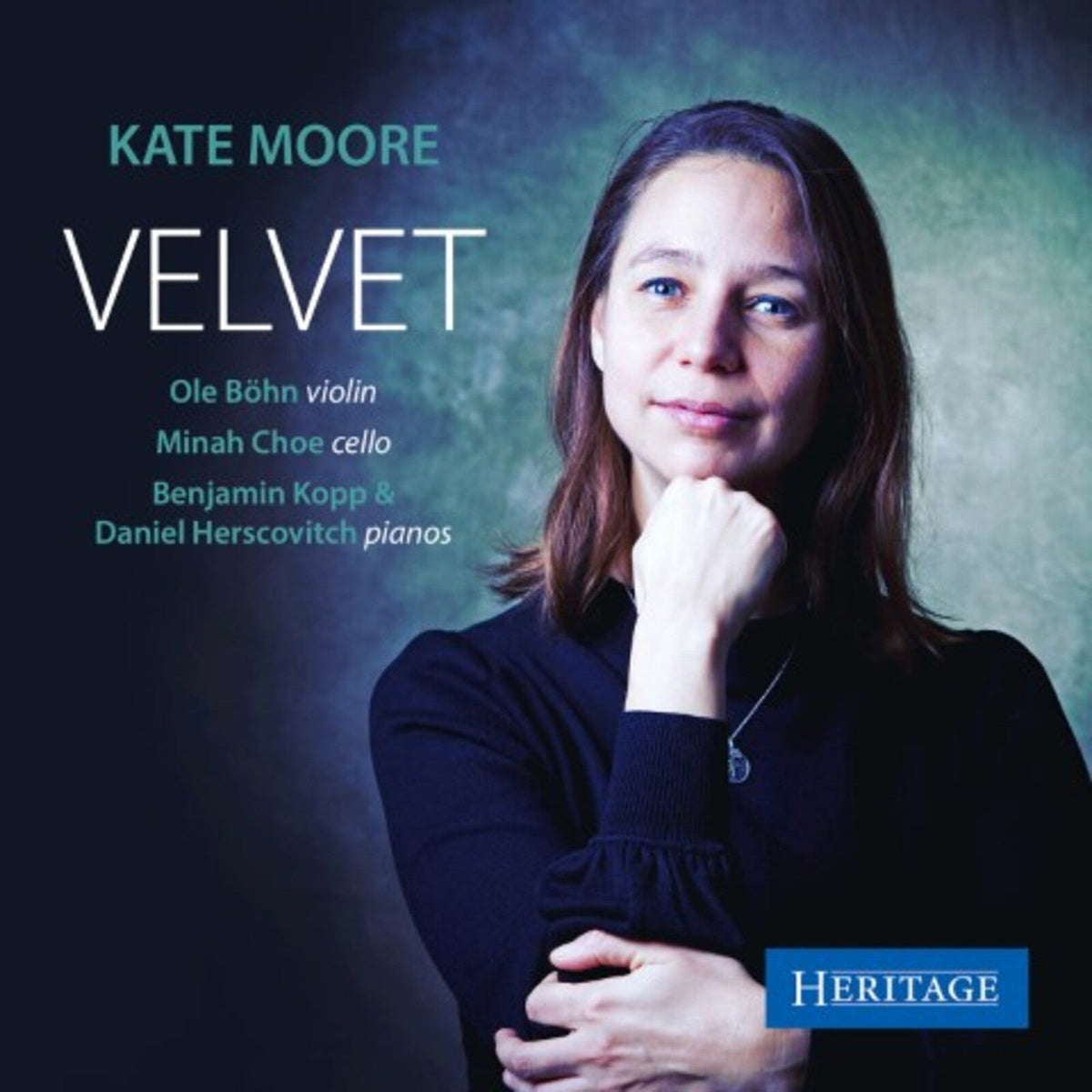 CD cover featuring Kate Moore’s portrait and album title “Velvet.”