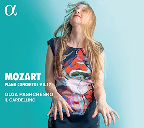 CD cover featuring pianist Olga Pashchenko with colorful artwork and text.